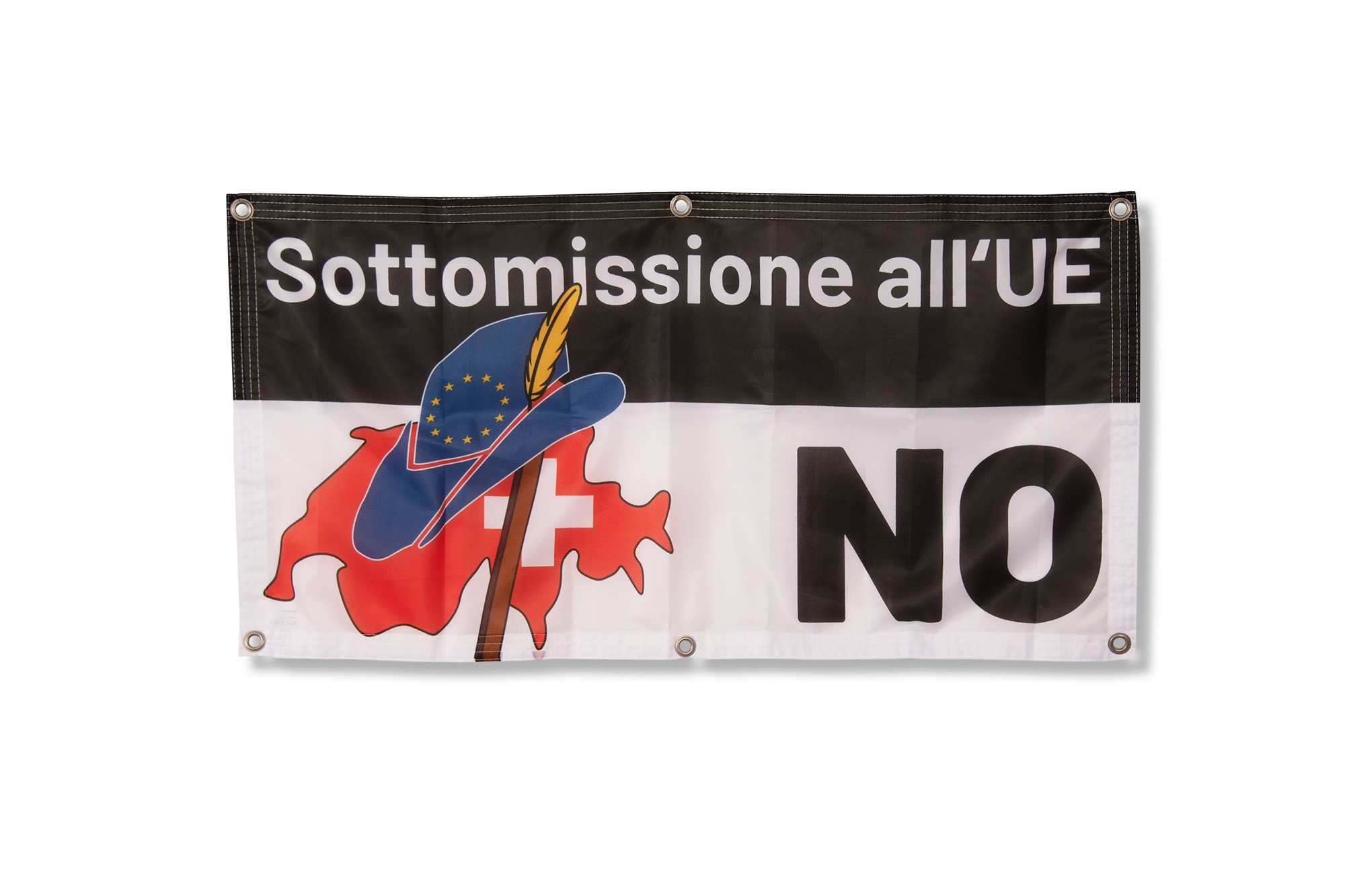 Bandiera da balcone «Sottomissione all'UE NO»